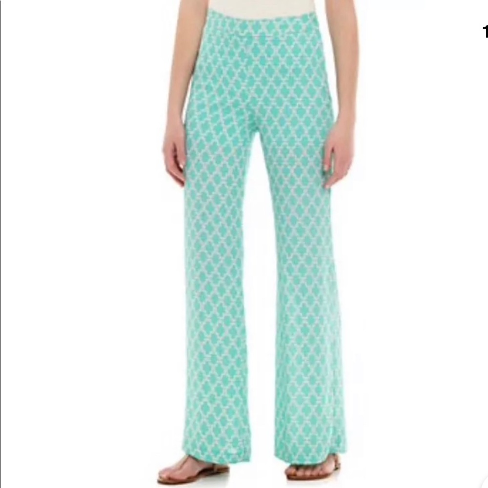 GB Woven Palazzo Wide Leg Pants Turquoise sz XS